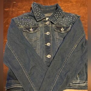 Justice Dark Blue Studded Jacket